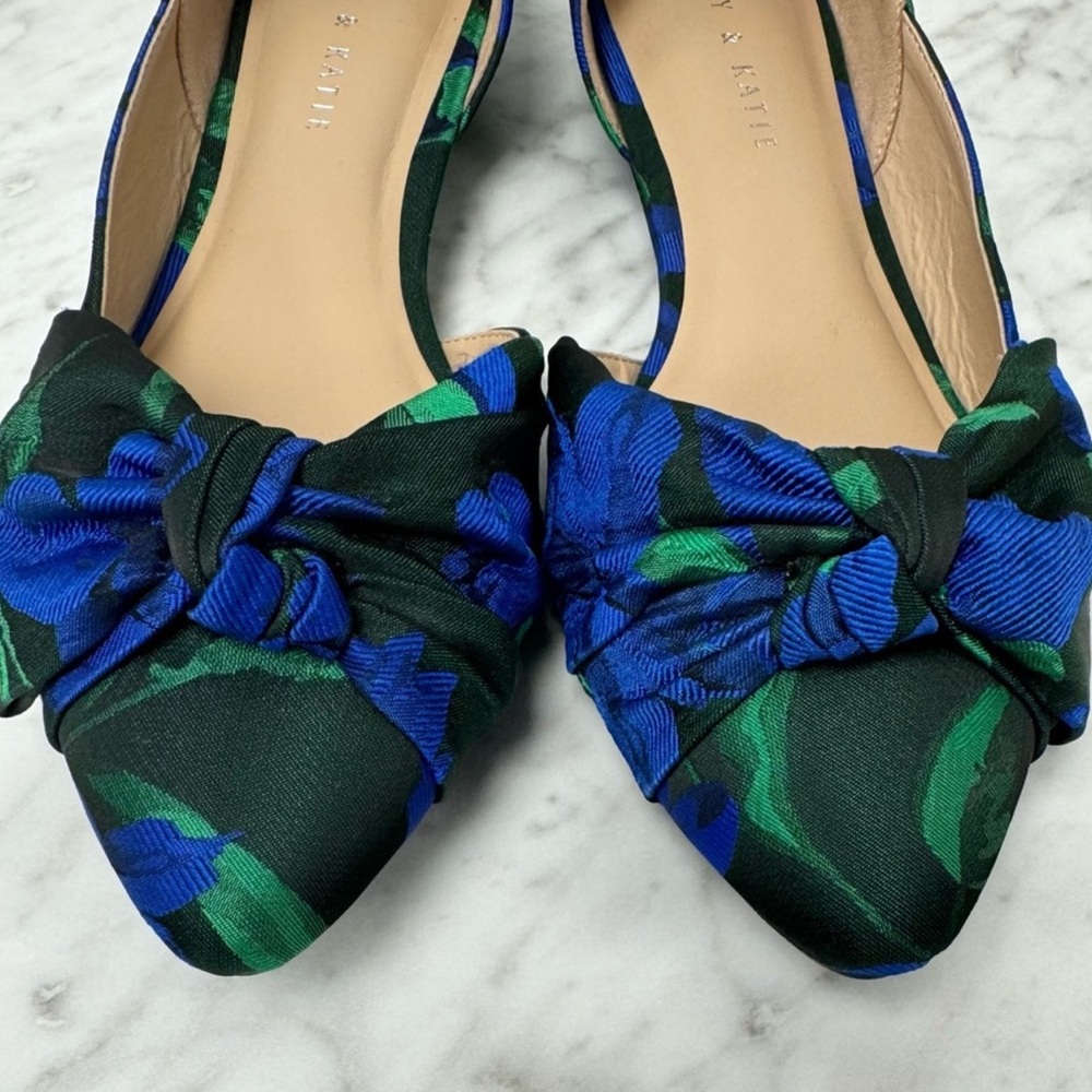 Katie & Kelly Floral Plaid d'Orsay Flats - Size 9 - Picture 2 of 8